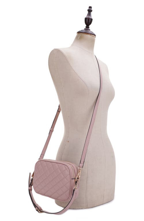 Shop Mali + Lili Eryn Quilted Vegan Leather Crossbody Bag In Mauve
