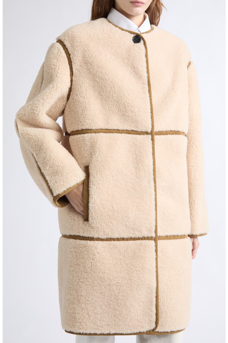 Marie Faux Shearling Coat, Main, color, BEIGE/ HAZEL