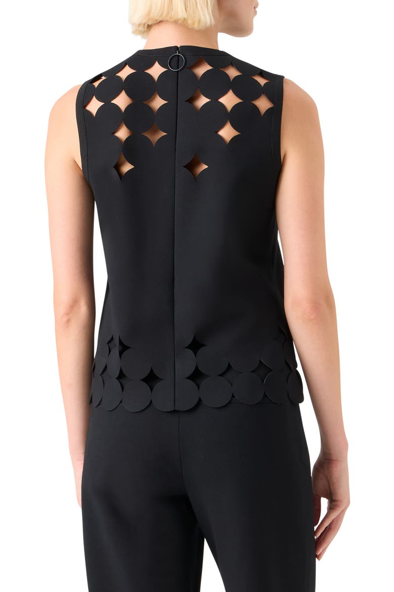 Dot Cutout Sleeveless Top, Alternate, color, BLACK