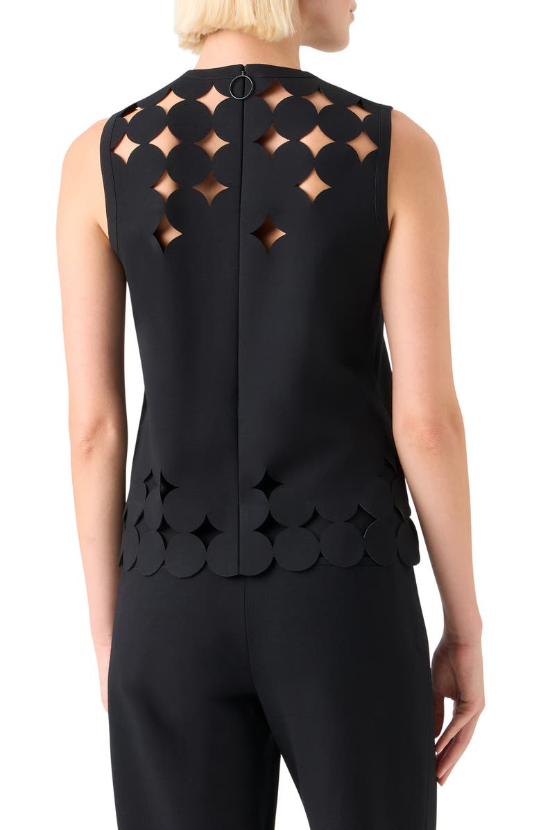 Akris punto Dot Cutout Sleeveless Top, Alternate, color, Black