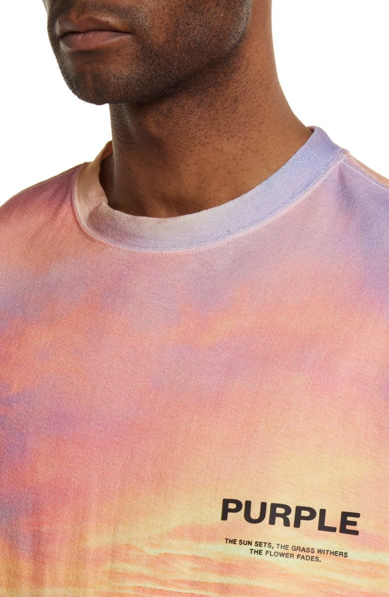 PURPLE BRAND PURPLE Sunset Tie Dye Logo Graphic Tee, Alternate, color, 