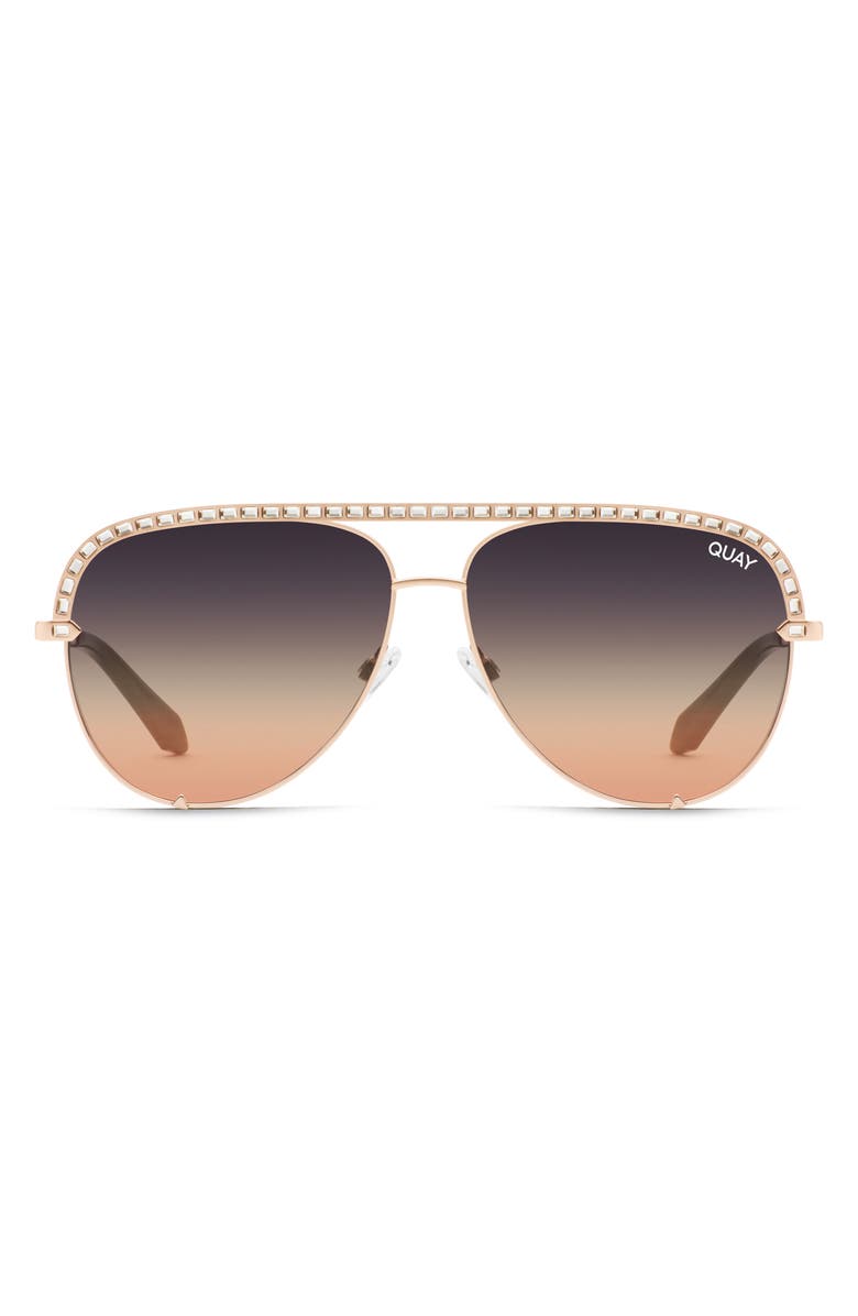 QUAY High Key Bling 60mm Aviator Sunglasses, Main, color, 