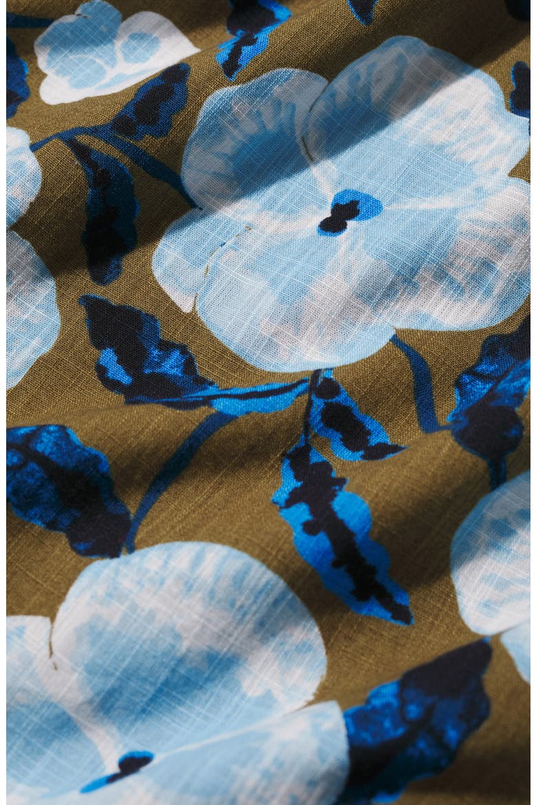 Brouse Floral Print Organic Cotton Midi Dress, Alternate, color, SPRING PANSY SEAGRASS