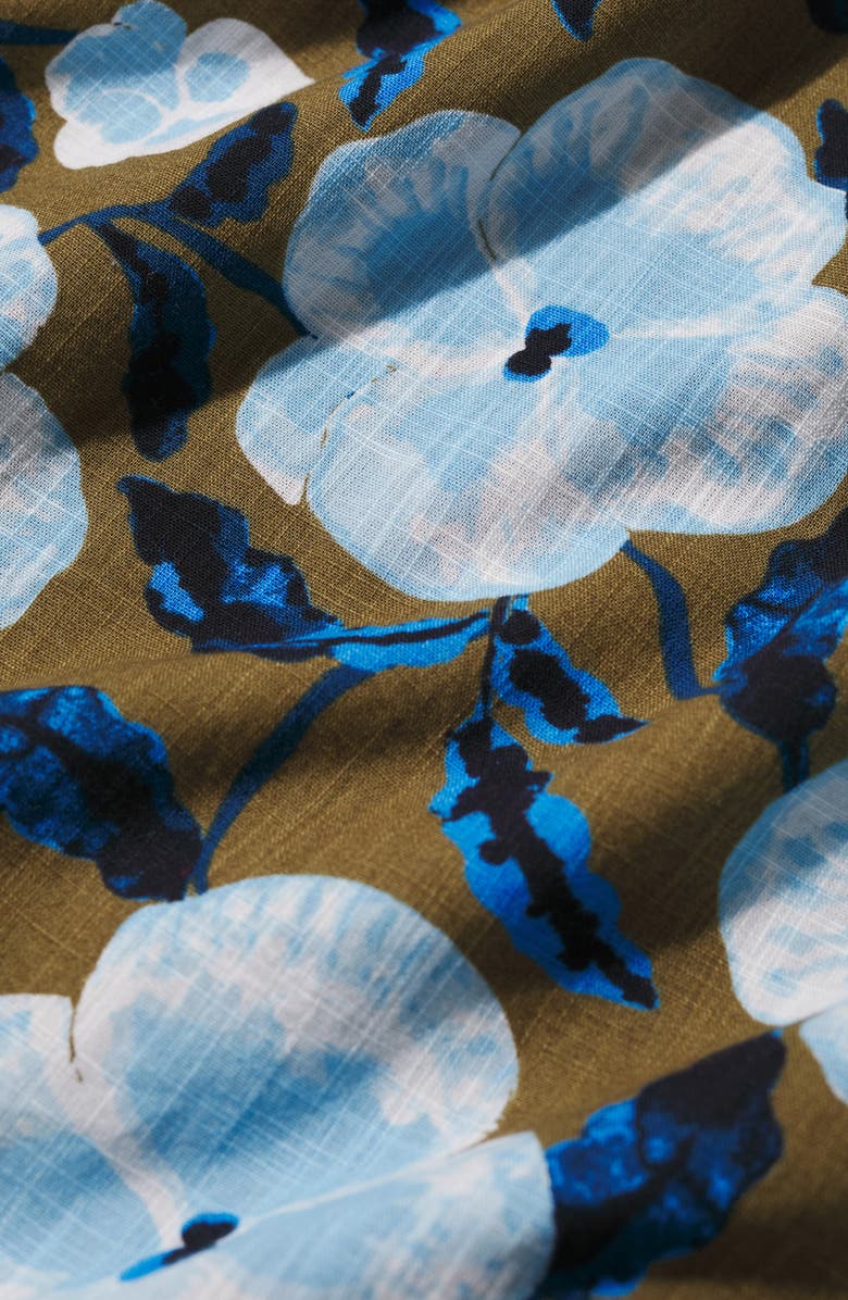 Seasalt Cornwall Brouse Floral Print Organic Cotton Midi Dress, Alternate, color, Spring Pansy Seagrass