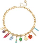 Betsey Johnson Charcuterie Charm Frontal Necklace