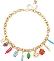 Betsey Johnson Charcuterie Charm Frontal Necklace