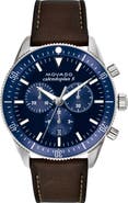 Movado Heritage Chrono Leather Strap Watch, 42mm