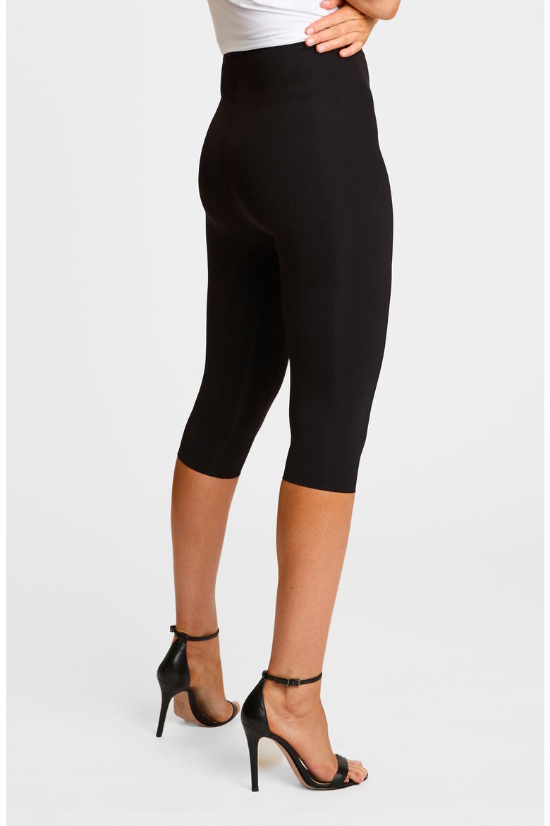 Neoprene Capri Pants, Alternate, color, BLACK