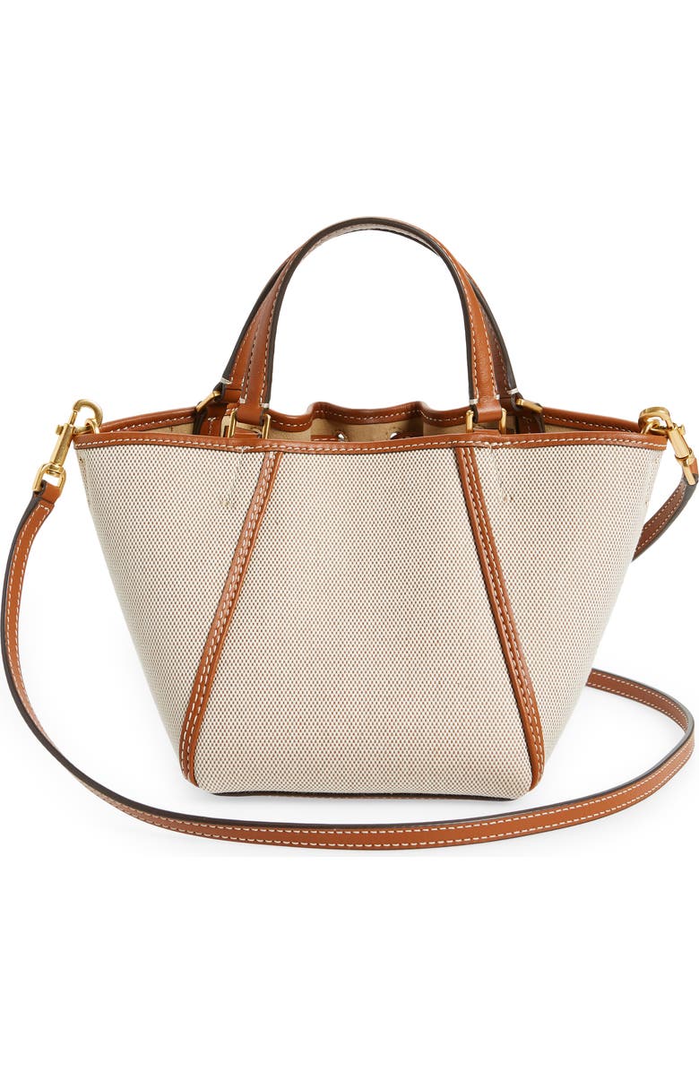 Tory Burch McGraw Mini Canvas Drawstring Satchel, Alternate, color,