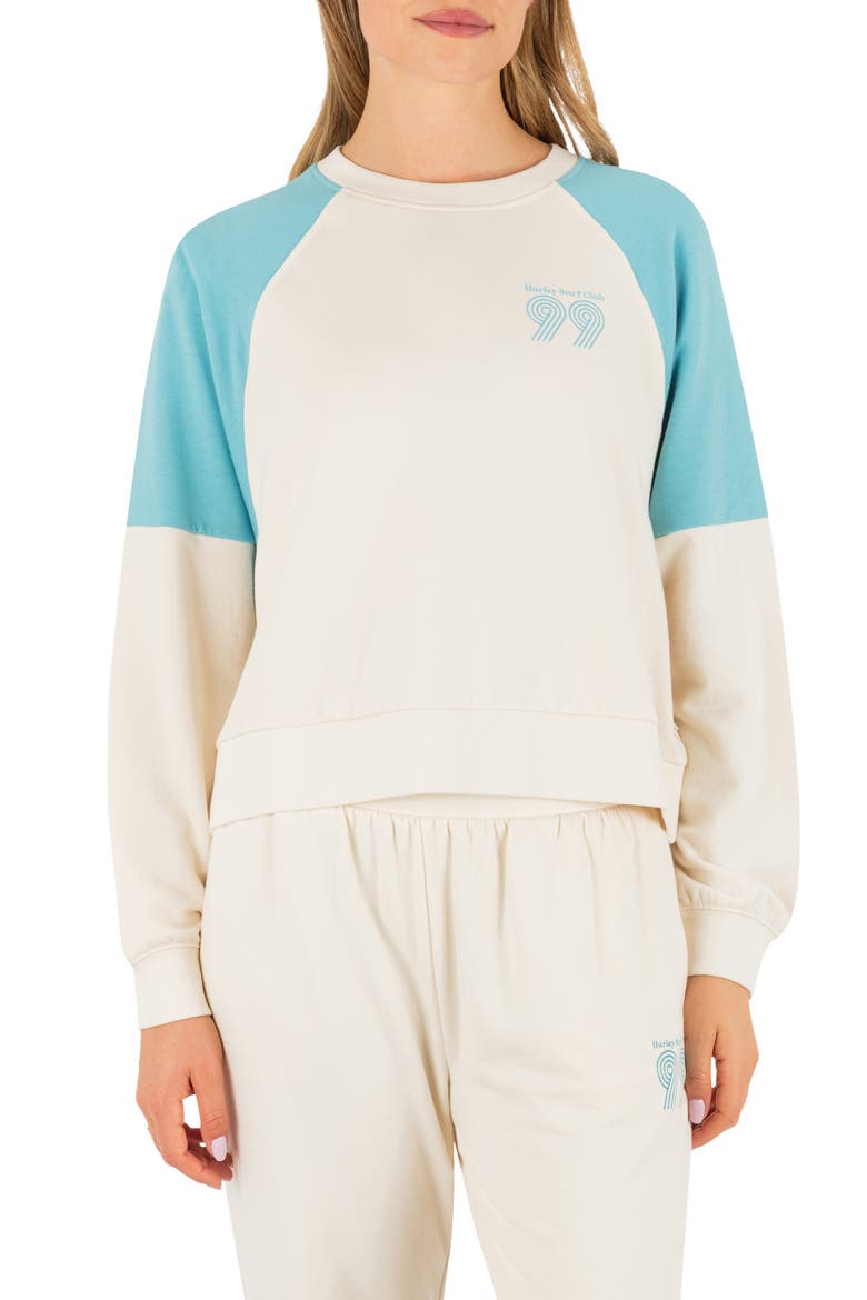Rollers Colorblock Crew Neck Sweatshirt, Main, color, OFF WHITE
