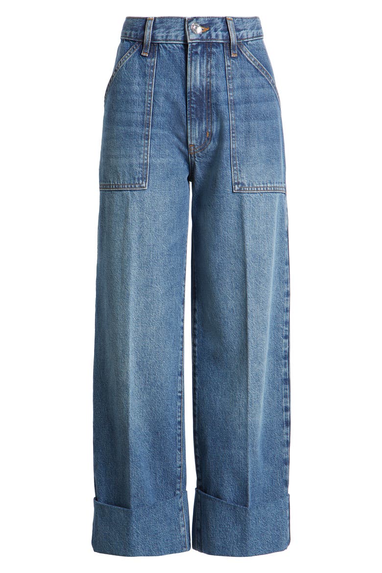 The Utility Cuff Wide Leg Jeans, Alternate, color, STRANGER