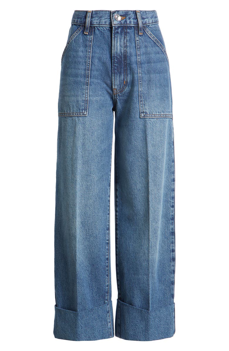 FRAME The Utility Cuff Wide Leg Jeans, Alternate, color, 