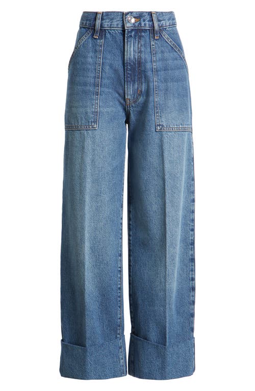 Shop Frame The Utility Cuff Wide Leg Jeans