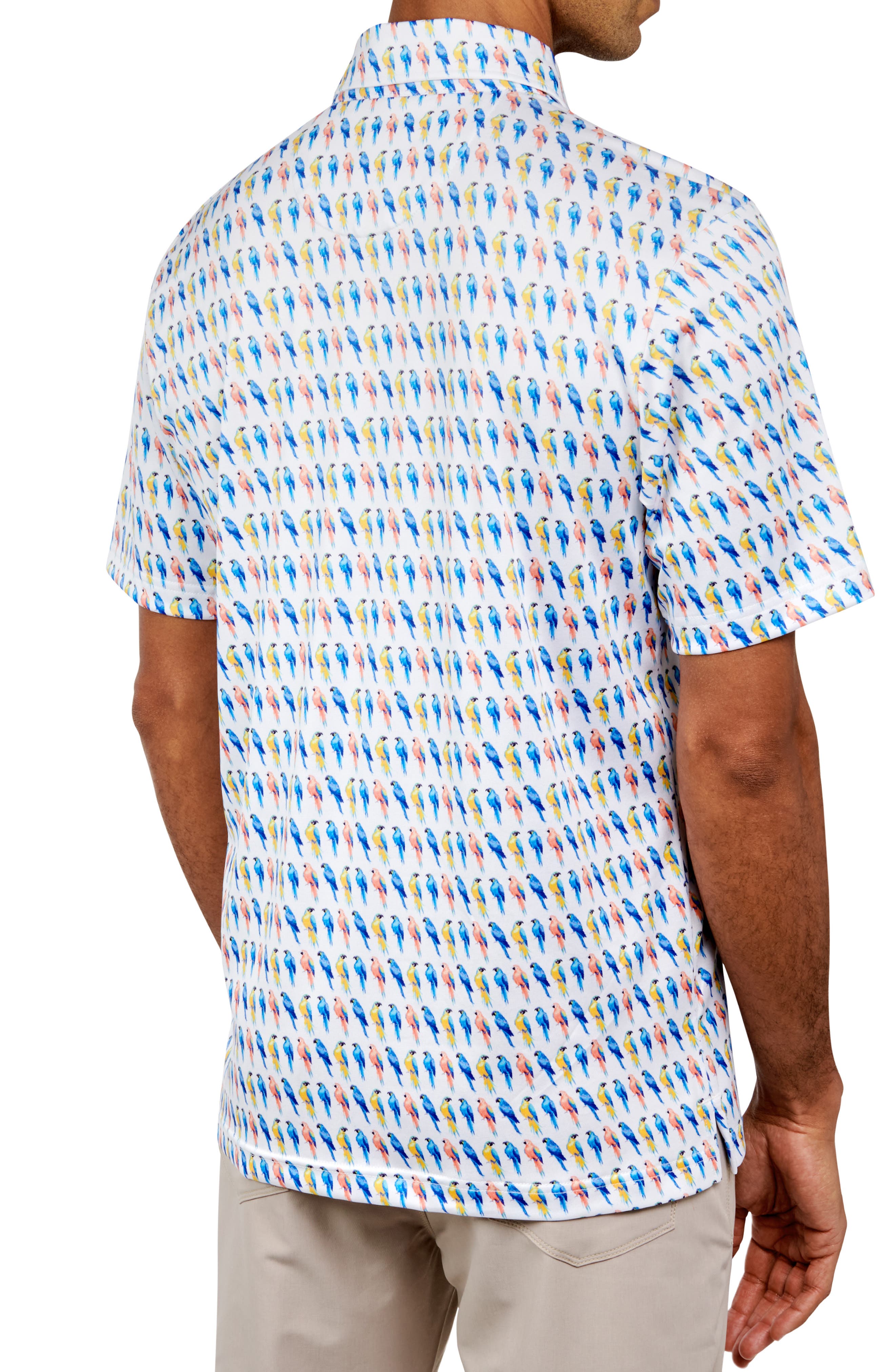 CONSTRUCT Slim Fit Parrot Print Performance Polo (Men) | Nordstromrack