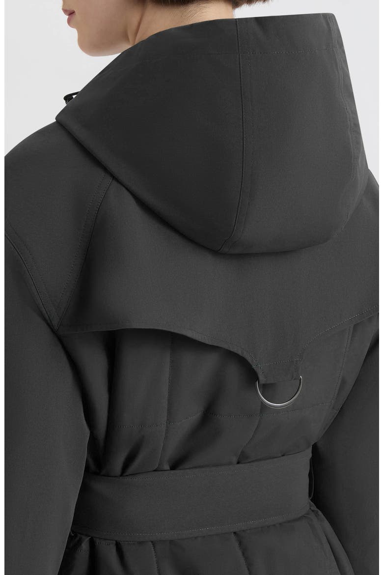 Violet Hooded Long Trench Coat, Alternate, color, BLACK
