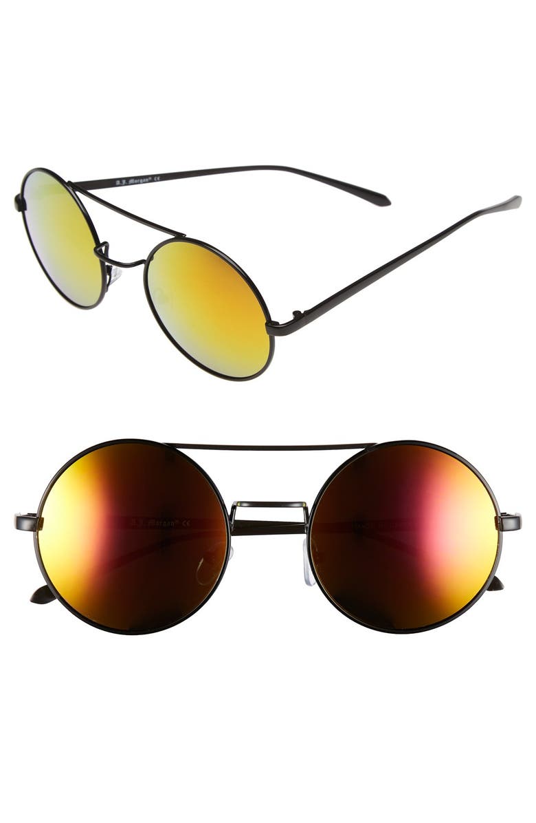A.J. Morgan 'Eclipse' 54mm Round Mirror Lens Sunglasses, Main, color, 