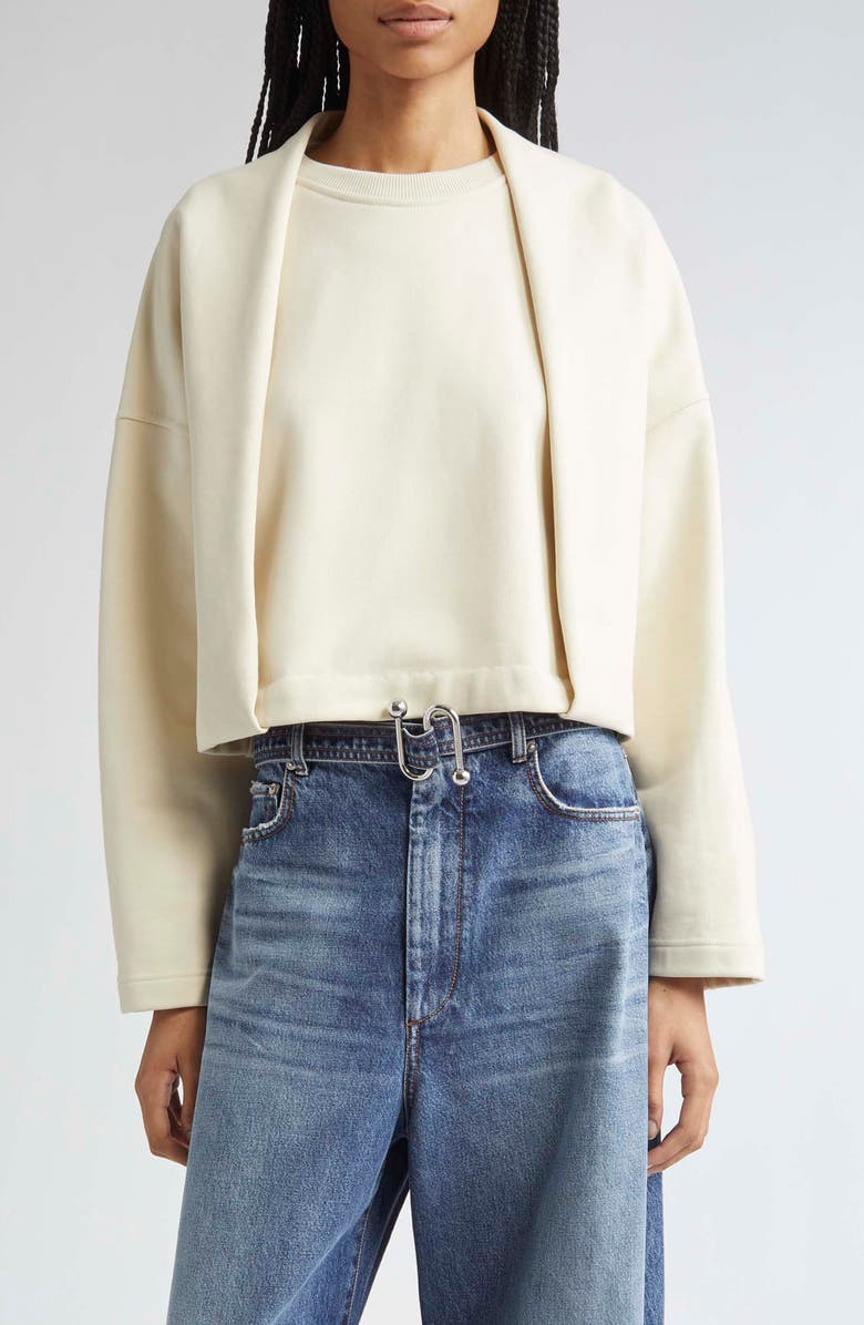SPORTMAX Minnie Layered Effect Sweatshirt, Main, color, Ivory