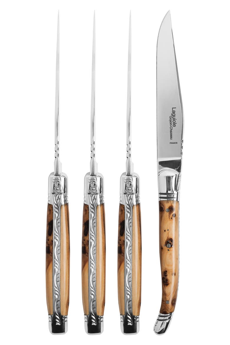 Set of 4 Laguiole Steak Knives, Main, color, WOOD