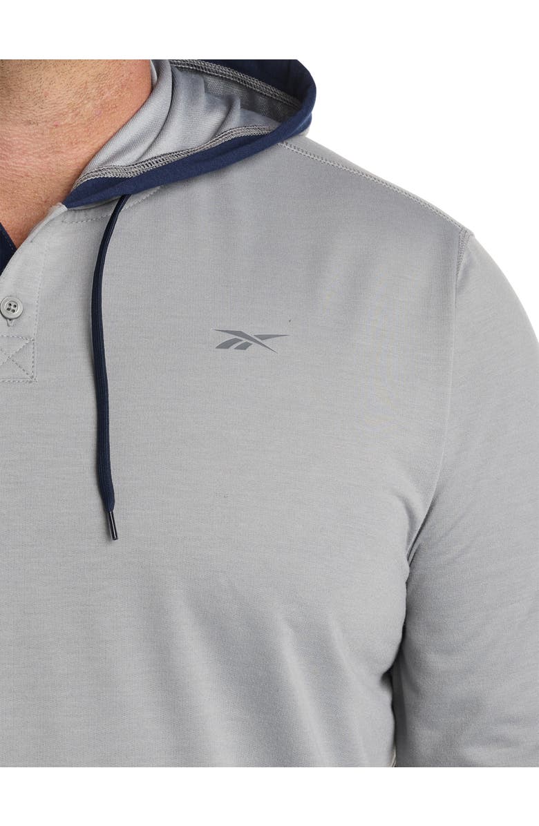 Reebok Big
Tall French Terry Performance Henley Hoodie, Alternate, color, Grey 3