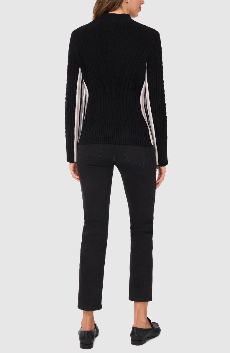 Halogen<sup>®</sup> Mixed Cable Mock Neck Sweater, Alternate, color, 