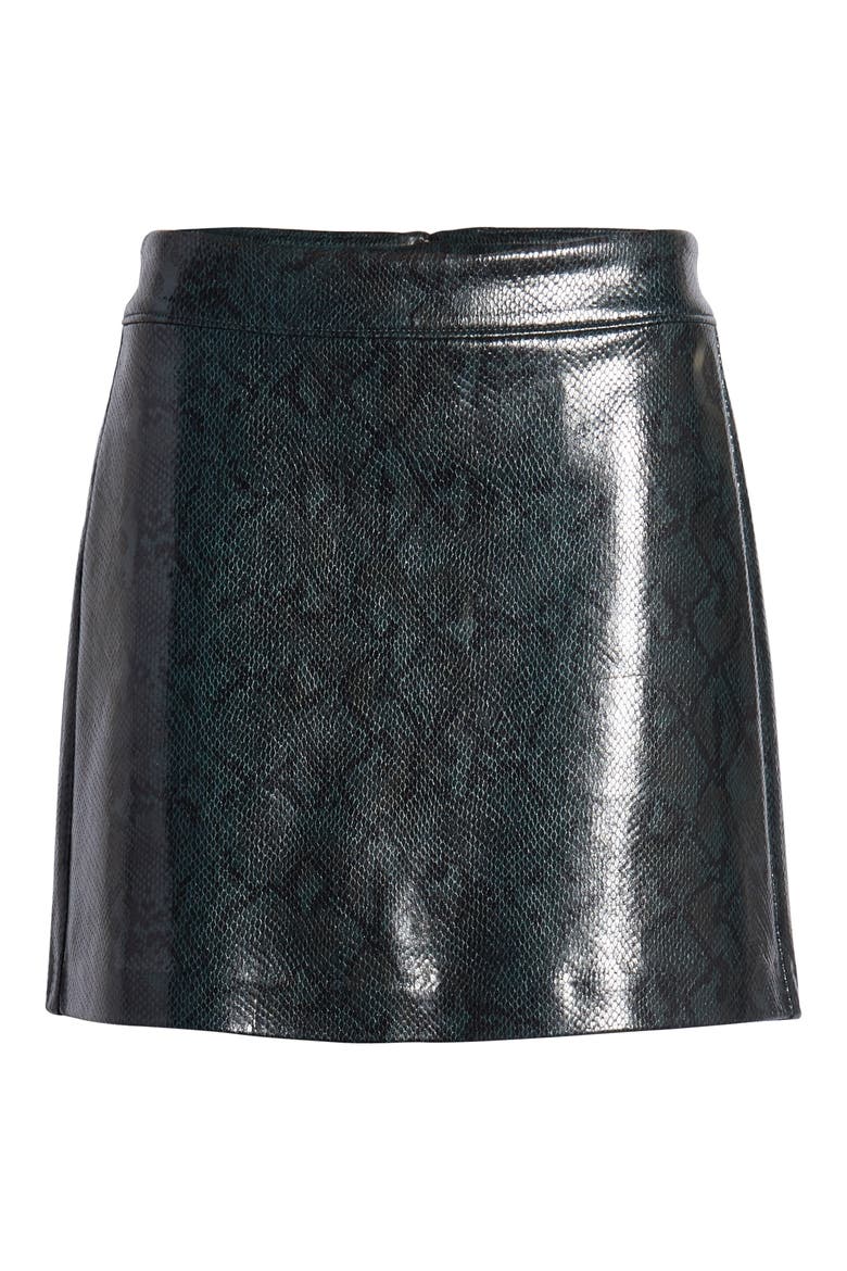 Faux Leather Miniskirt, Alternate, color, SLYTHERIN