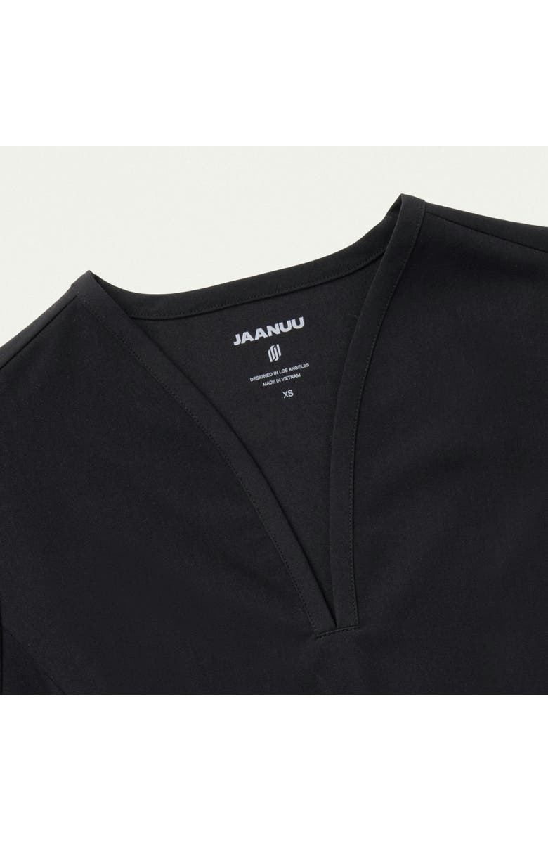JAANUU Calix Women's 2-Pocket Tailored V-Neck Scrub Top, Alternate, color, Black