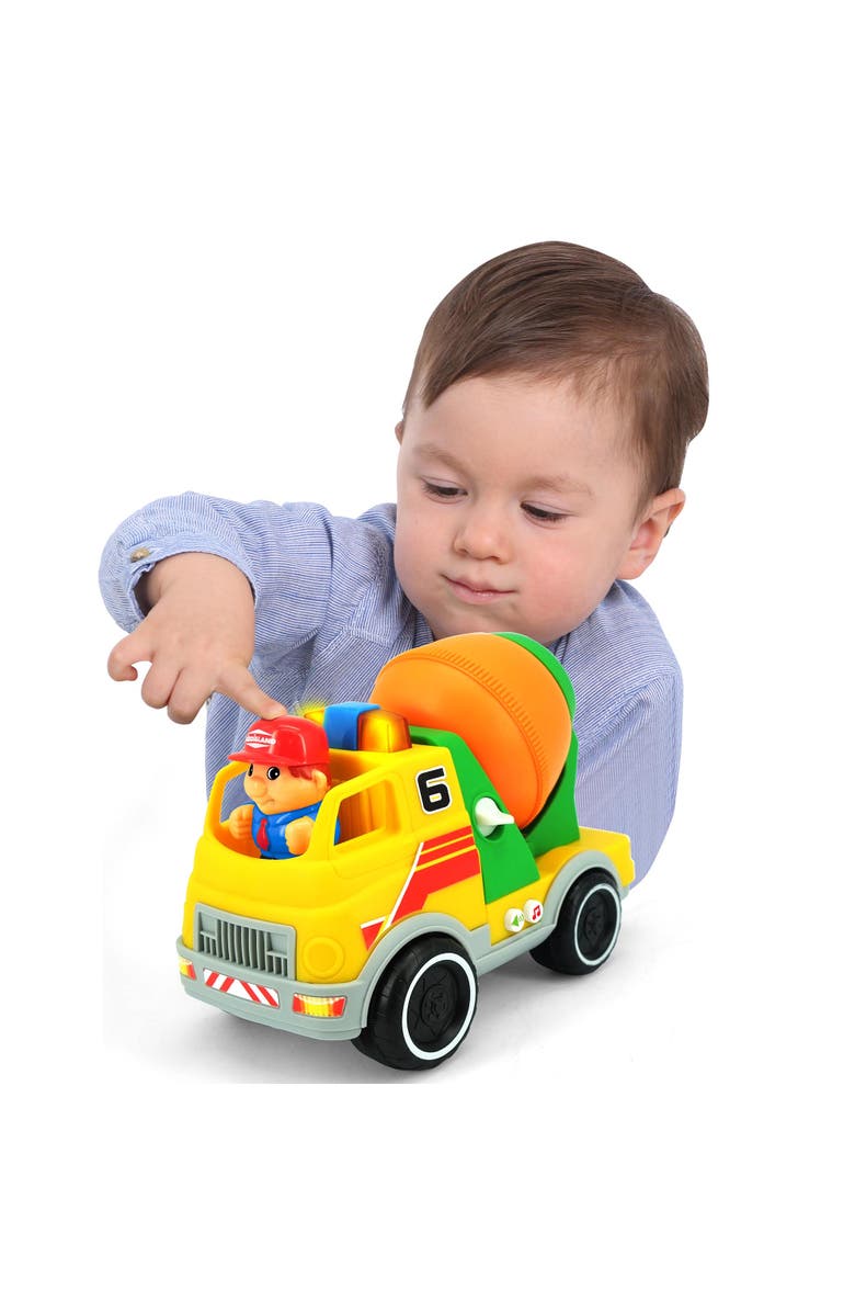 Kiddieland Light & Sound Cement Mixer Construction Toy Vehicle, Alternate, color, Multicolored