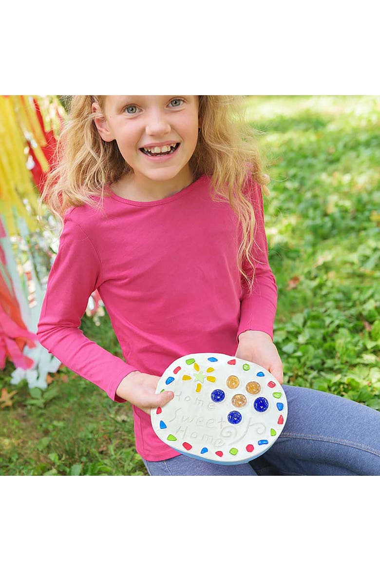 Make Your Garden Stepping Stone Ceramic Yard Decor Kit, Alternate, color, Multicolored
