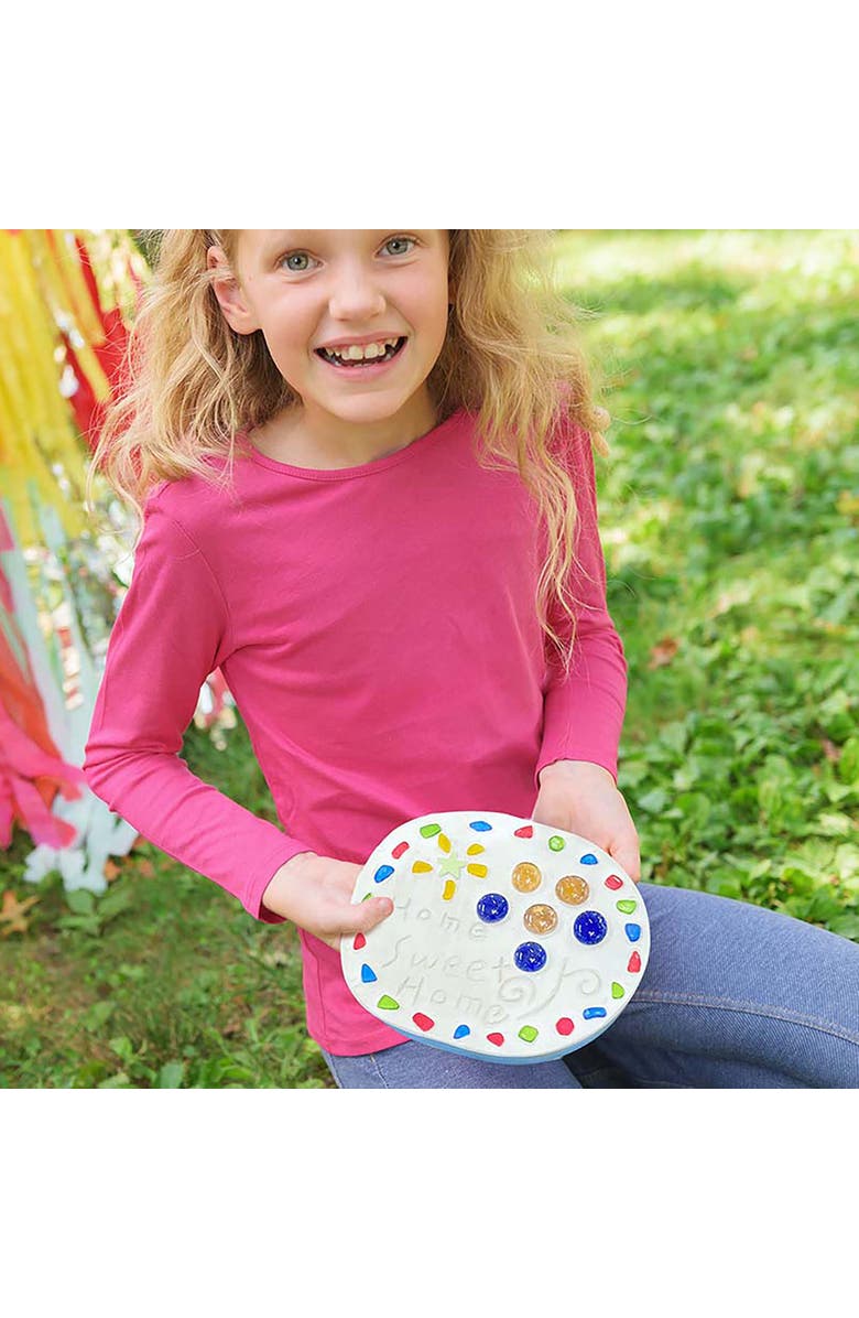 4M Make Your Garden Stepping Stone Ceramic Yard Decor Kit, Alternate, color, Multicolored