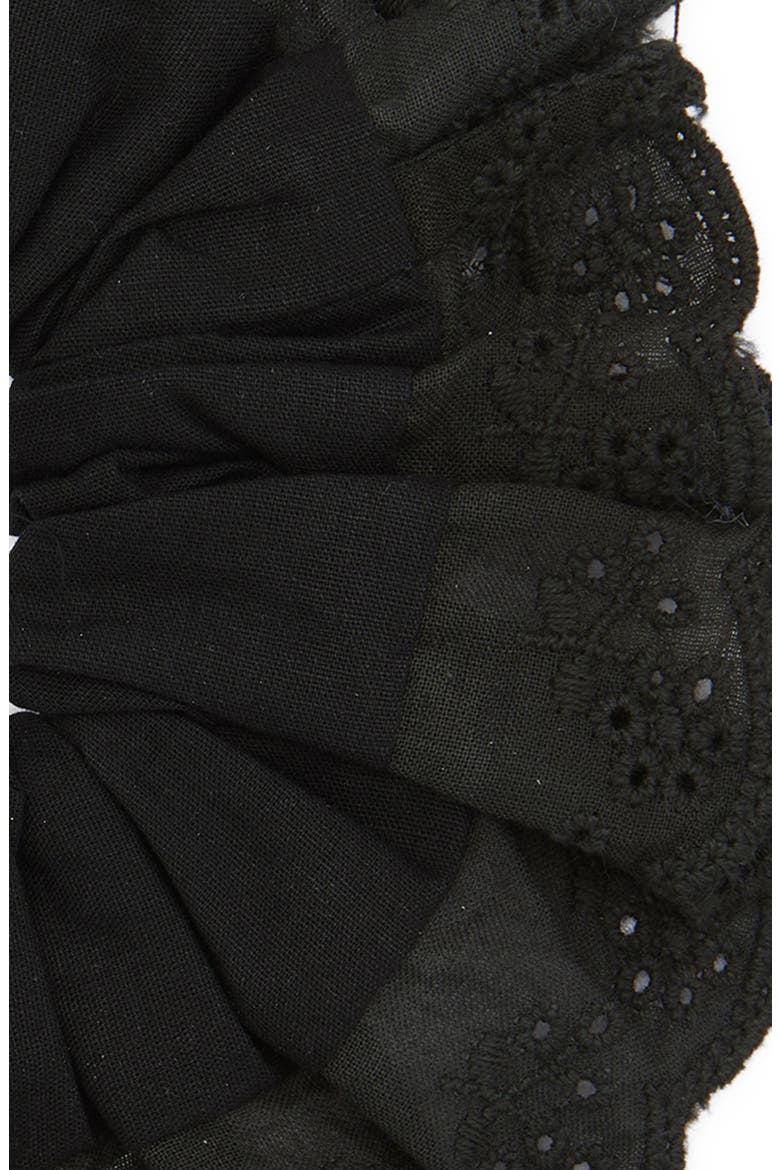 Oversize Eyelet Scrunchie, Alternate, color, BLACK