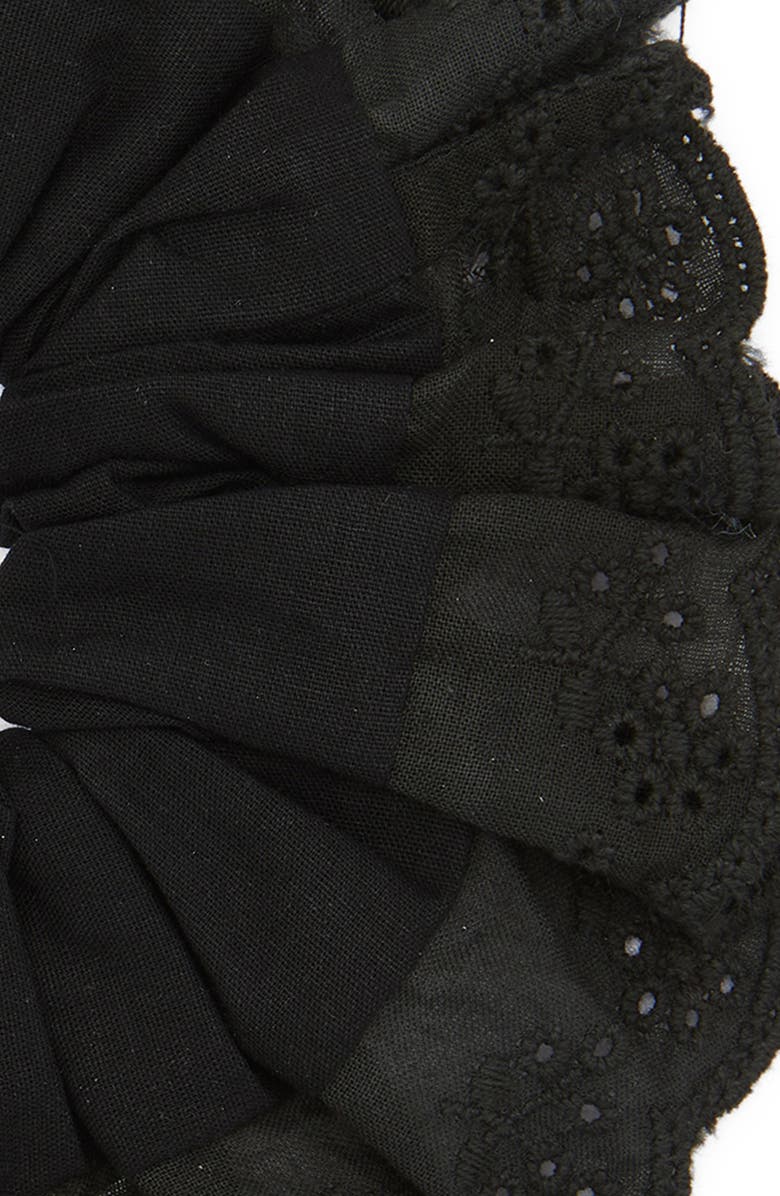 Tasha Oversize Eyelet Scrunchie, Alternate, color, Black