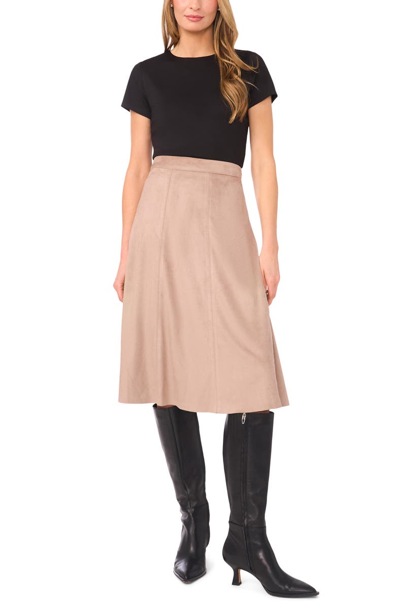 Halogen<sup>®</sup> Paneled A-Line Midi Skirt, Alternate, color, Mocha Meringue