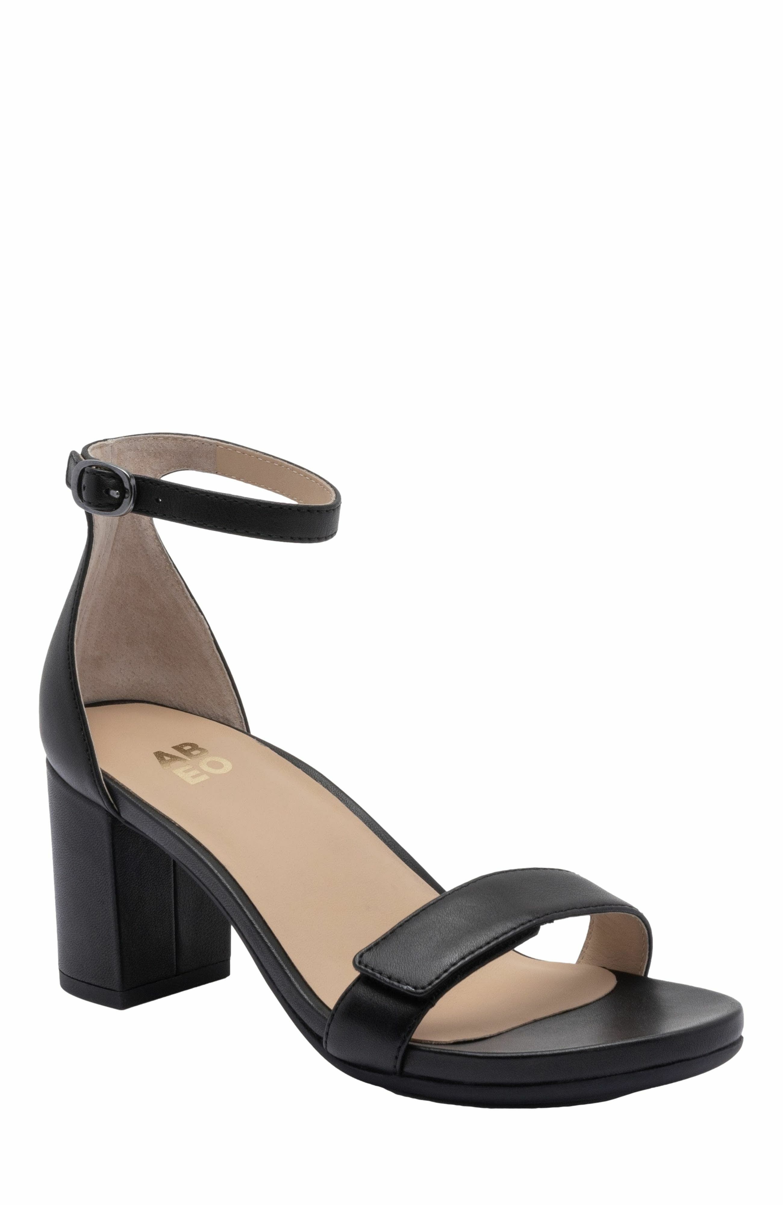 Tempo Strap Heels, Main, color, Black Leather - Metatarsal