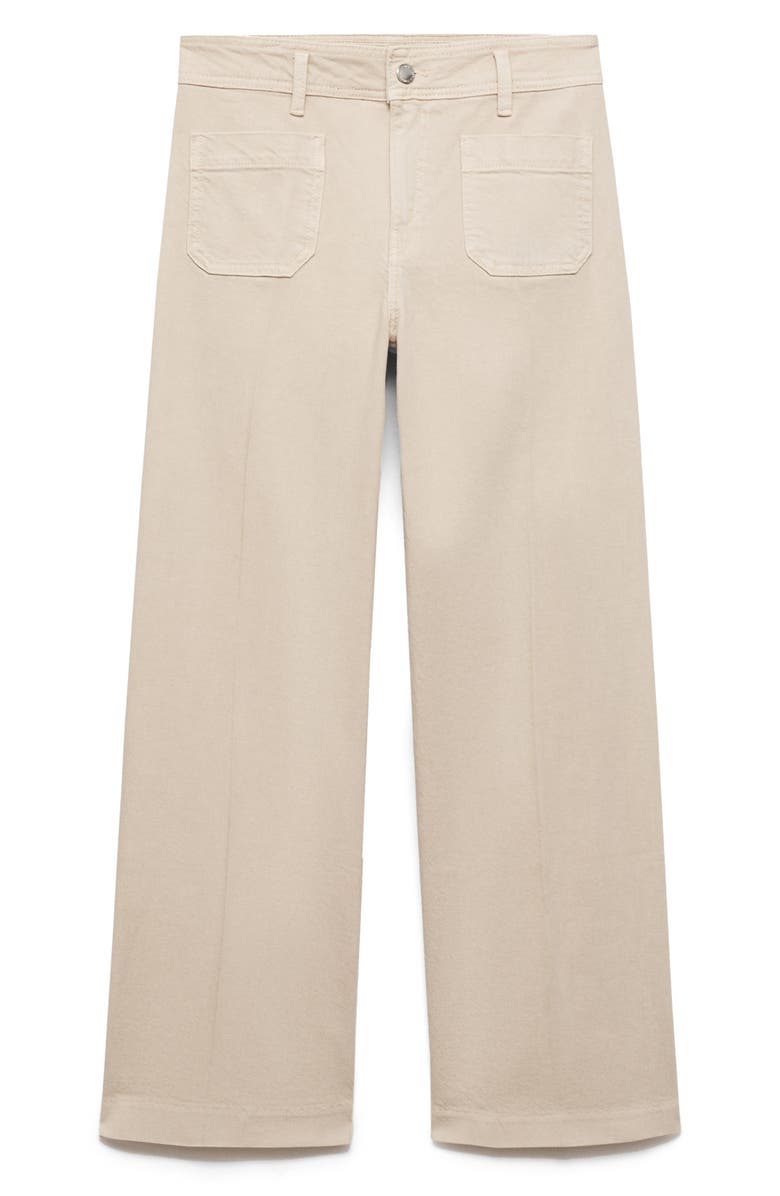 MANGO Patch Pocket High Waist Wide Leg Jeans, Alternate, color,