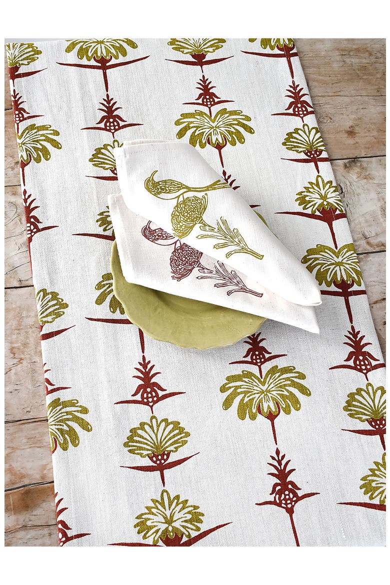 Tropical Garden Table Runner, Alternate, color, CRIMSON AND CHARTREUSE