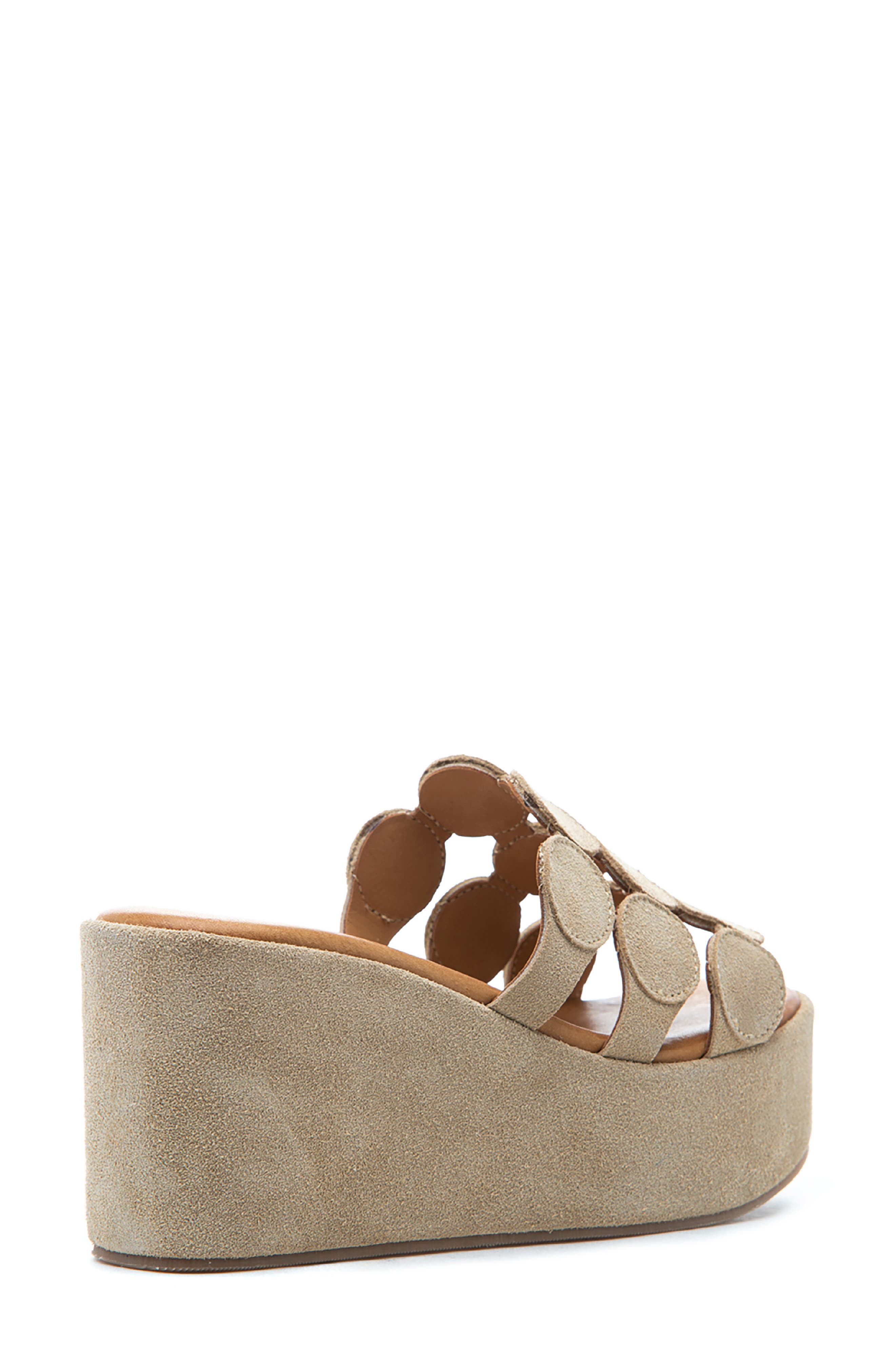 Shammy Platform Wedge Slide Sandal, Alternate, color, LATTE