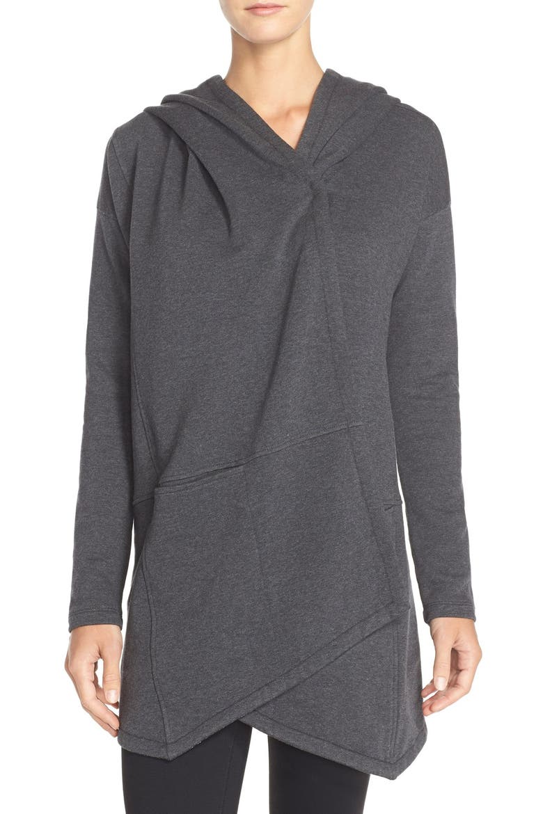 'Cozy Cozy' Hooded Wrap, Main, color, GREY DARK CHARCOAL HEATHER