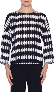 Akris punto Memphis Scallop Blouse