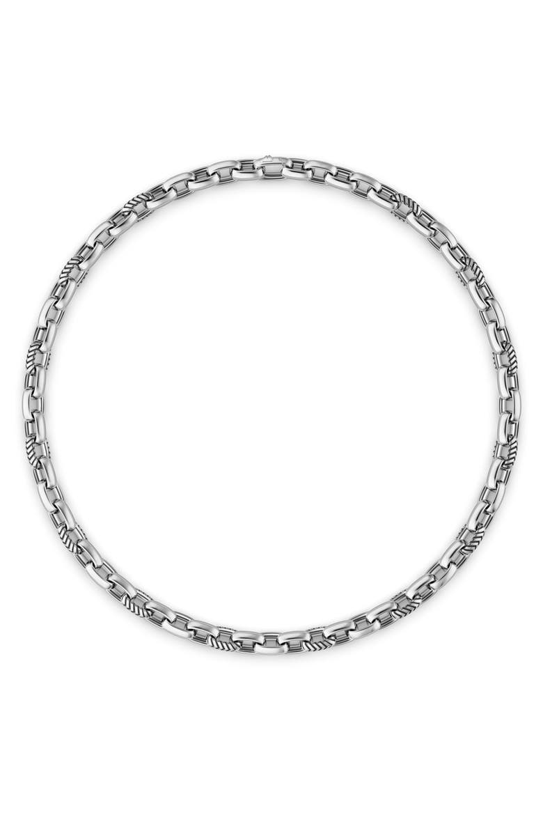 Men's Oval Chevron Link Necklace, Alternate, color, SILVER