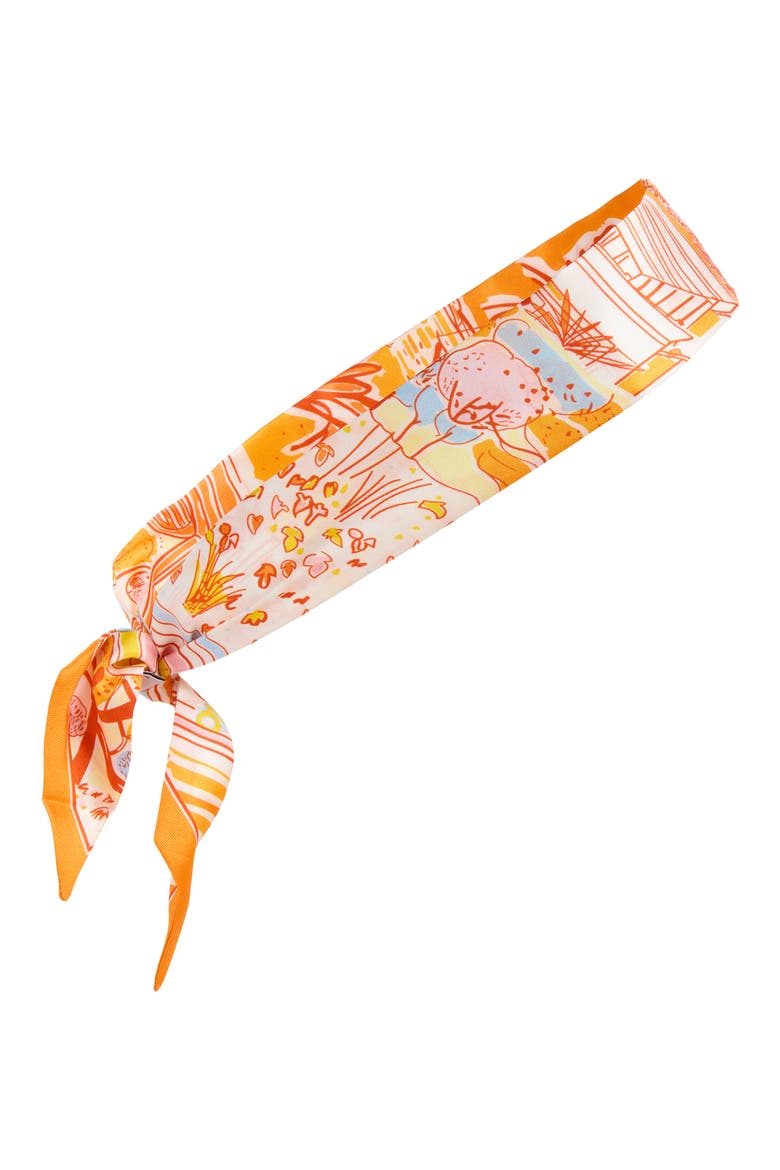 Verao Silk Hair Scarf, Main, color, ORANGE