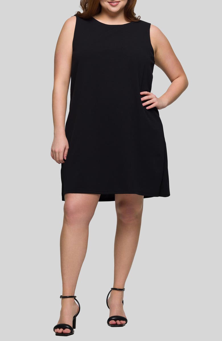 24seven Comfort Apparel Sleeveless Shift Dress, Main, color, Black