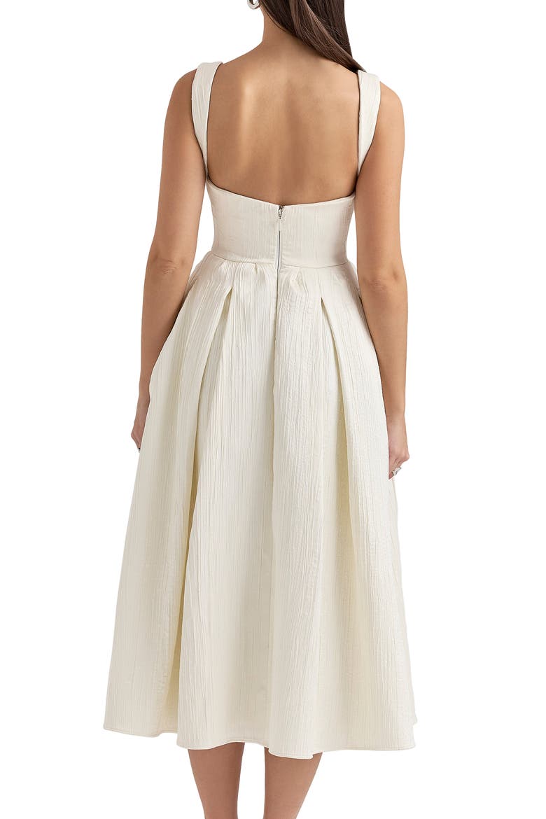 Isabeau Voluminous Fit & Flare Midi Dress, Alternate, color, IVORY