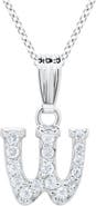 Mignonette White Topaz Pavé Initial Pendant Necklace