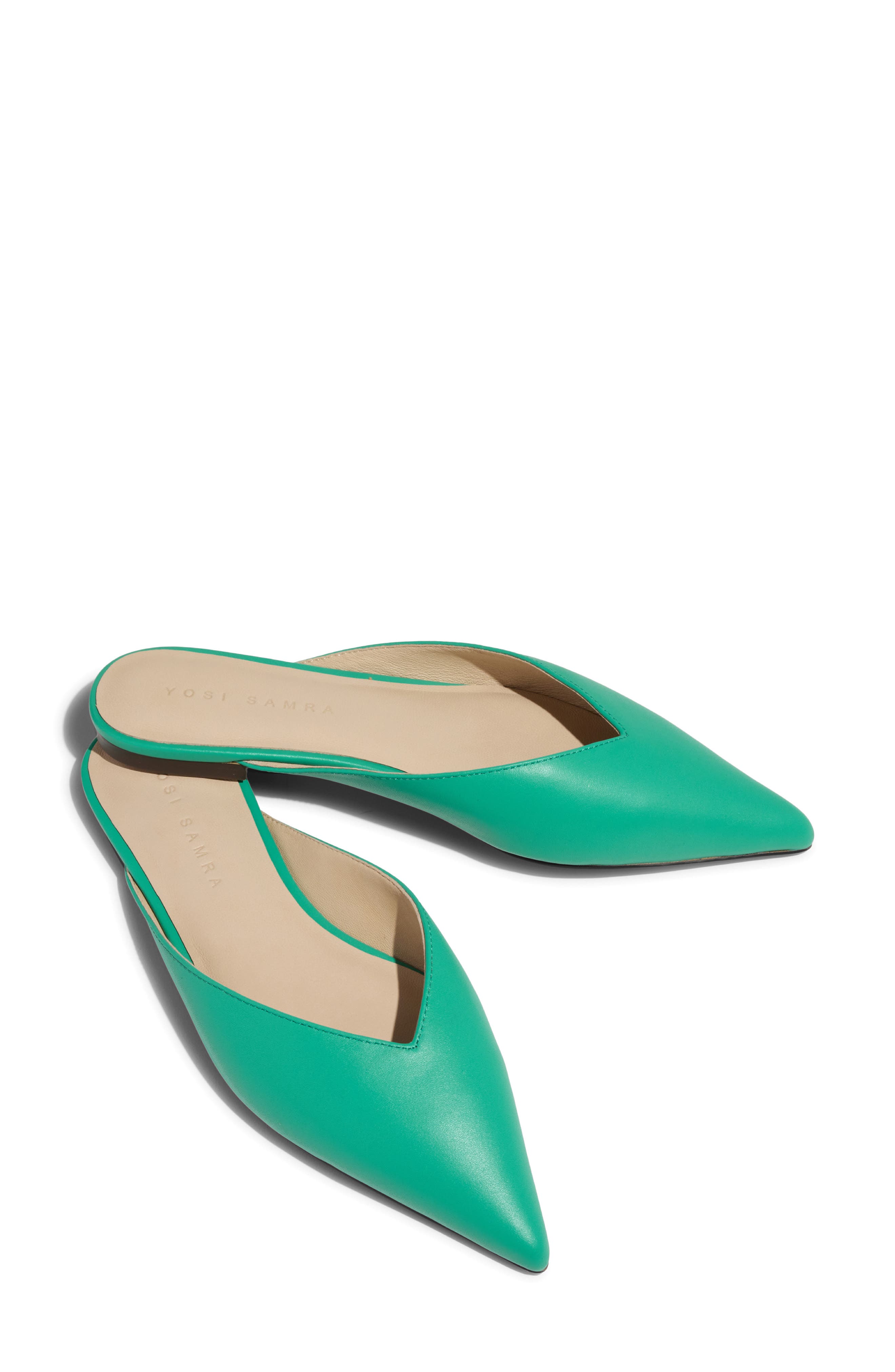 Yosi Samra Nera Pointed Toe Flat, Alternate, color, Teal