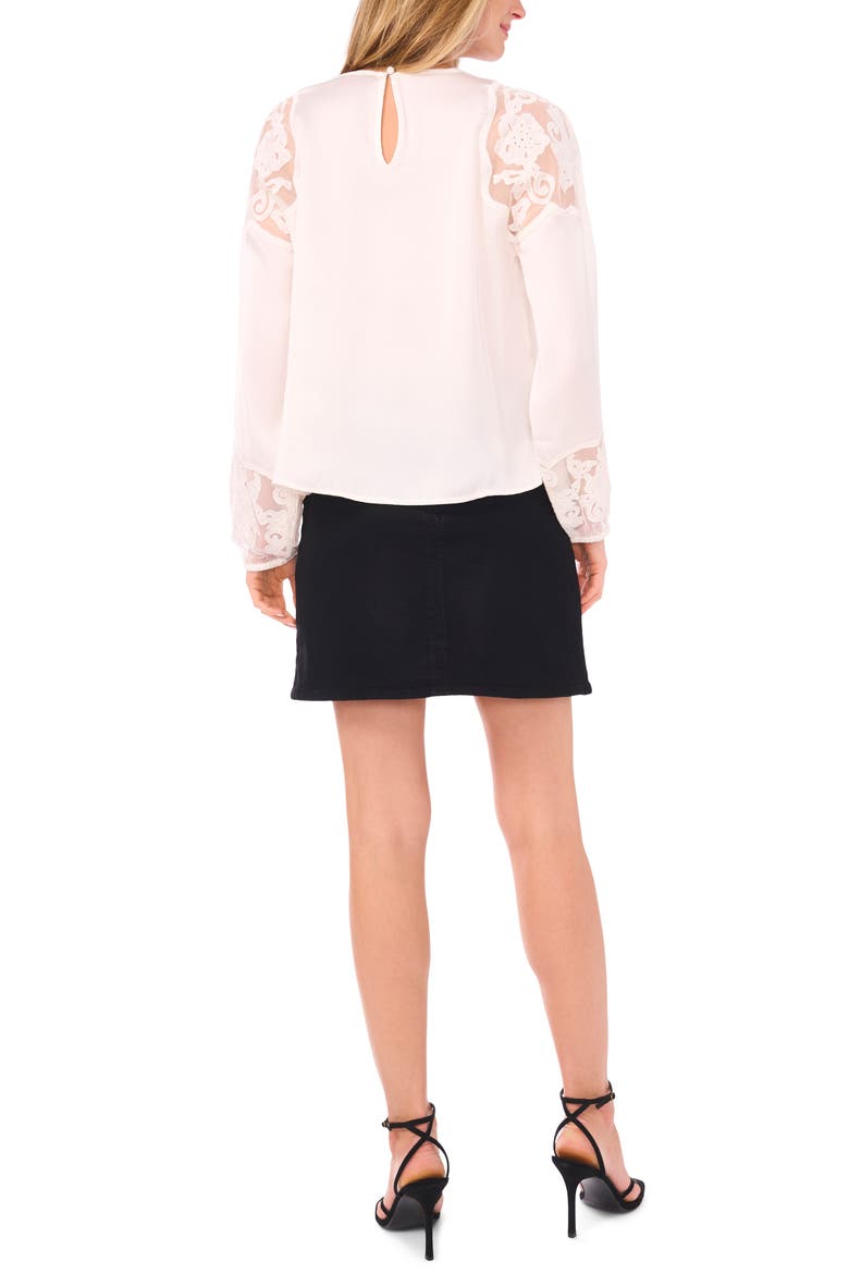Floral Embroidery Detail Top, Alternate, color, RICH CREAM