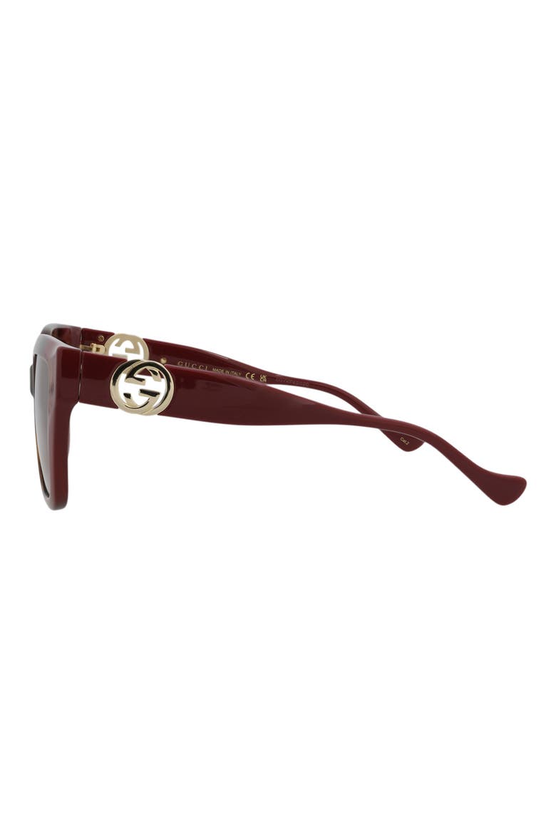 54mm Rectangular Sunglasses, Alternate, color, HAVANA BURGUNDY BROWN