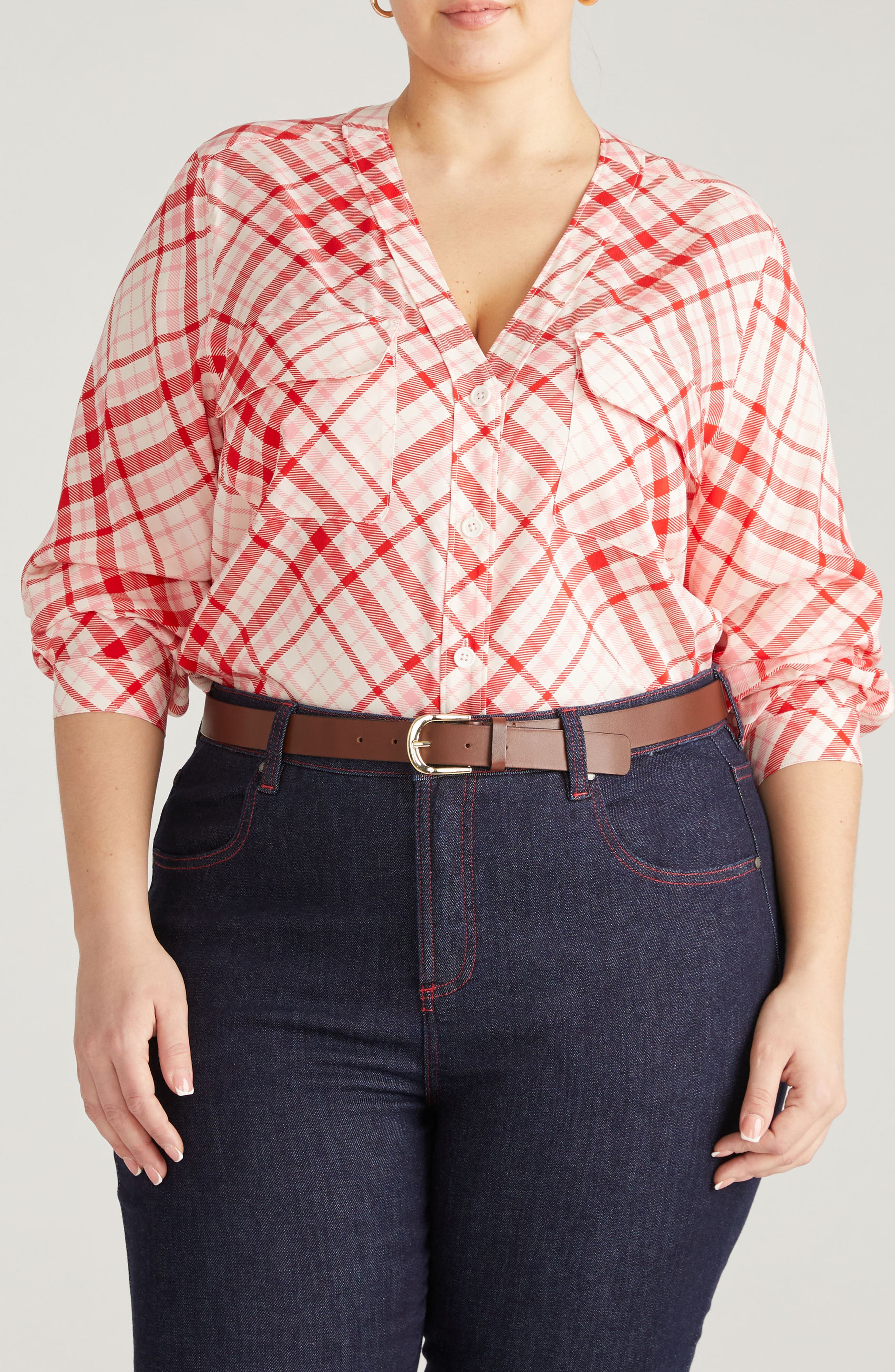 Cooling V-Neck Button-Up Shirt - image 5