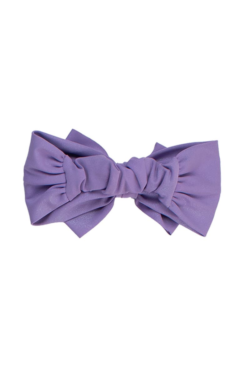 Girls UPF50+ Shimmer Swim Bow Headband, Alternate, color, Wisteria Purple