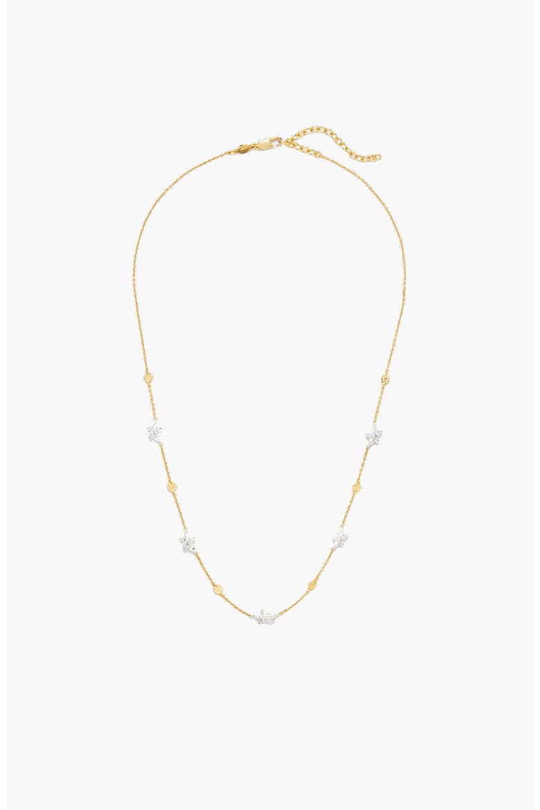 Luludi Flower Mix Metal Necklace in Gold, Main, color, Two Tone