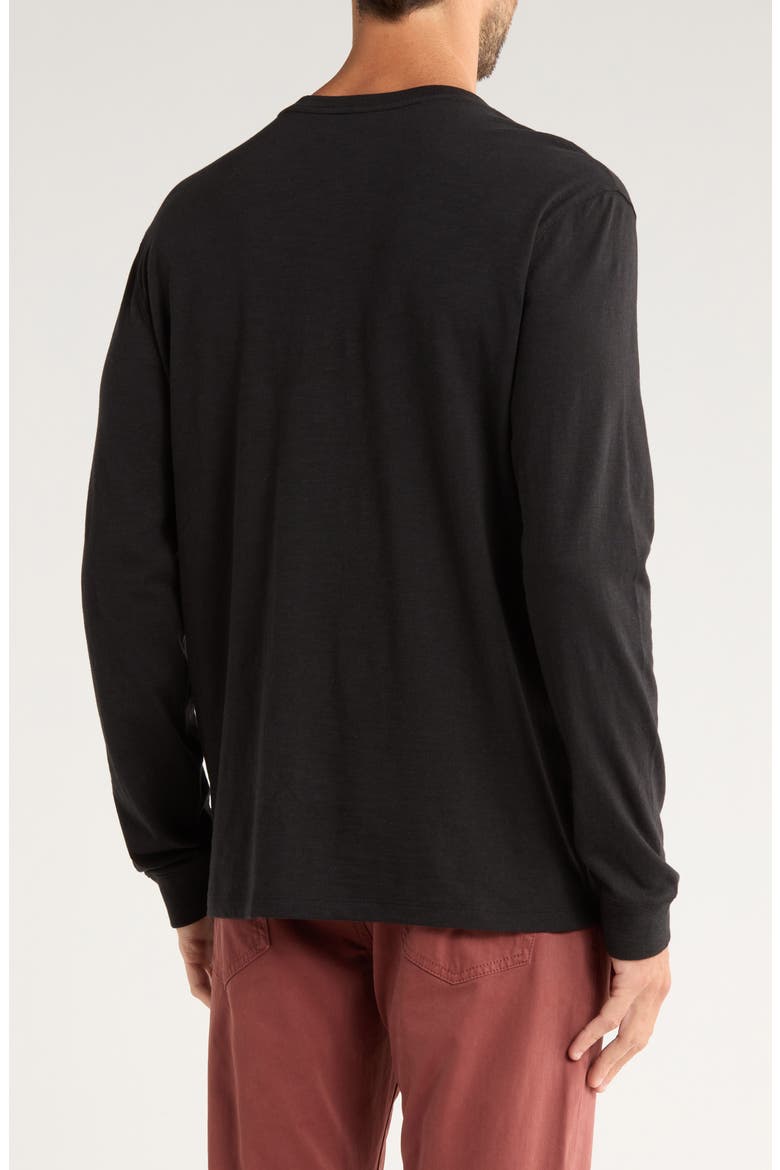 Long Sleeve Henley T-Shirt, Alternate, color, BLACK